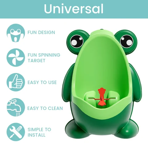 Cute Frog Boys Potty Training Urinal with Fun Aiming Target |