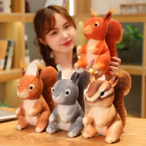 25cm Imitation Cute Squirrel Plush Toys Soft Stuffed Cartoon Animals Dolls Home Decoration For Birthday Gift