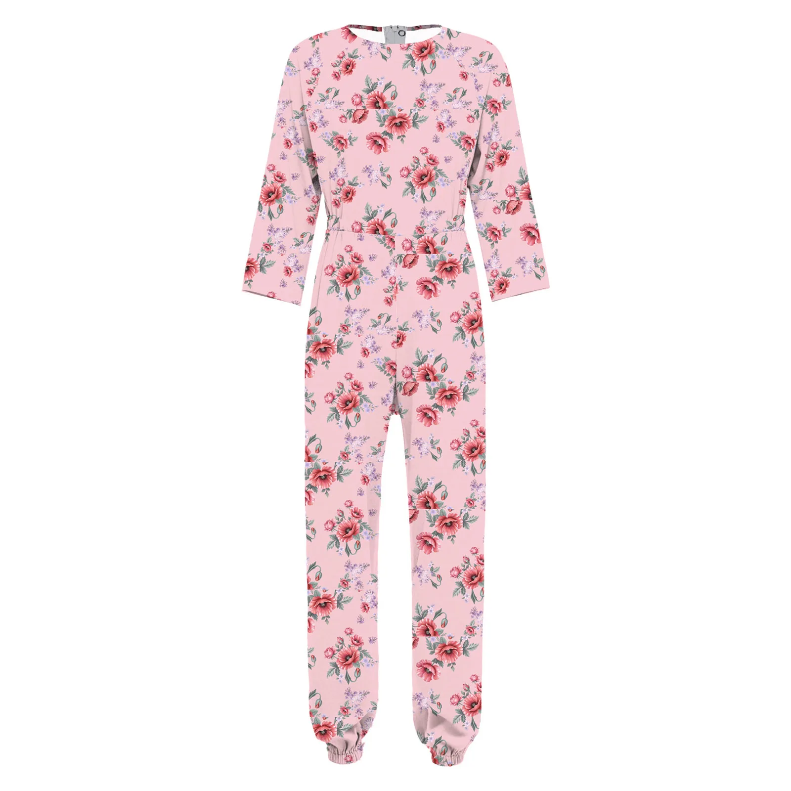 Women Elderly Alzheimer Adaptive Jumpsuit Back and Legs Zipper Print Anti-strip Rompers for Dementia Disabilities Special Needs - Image 2