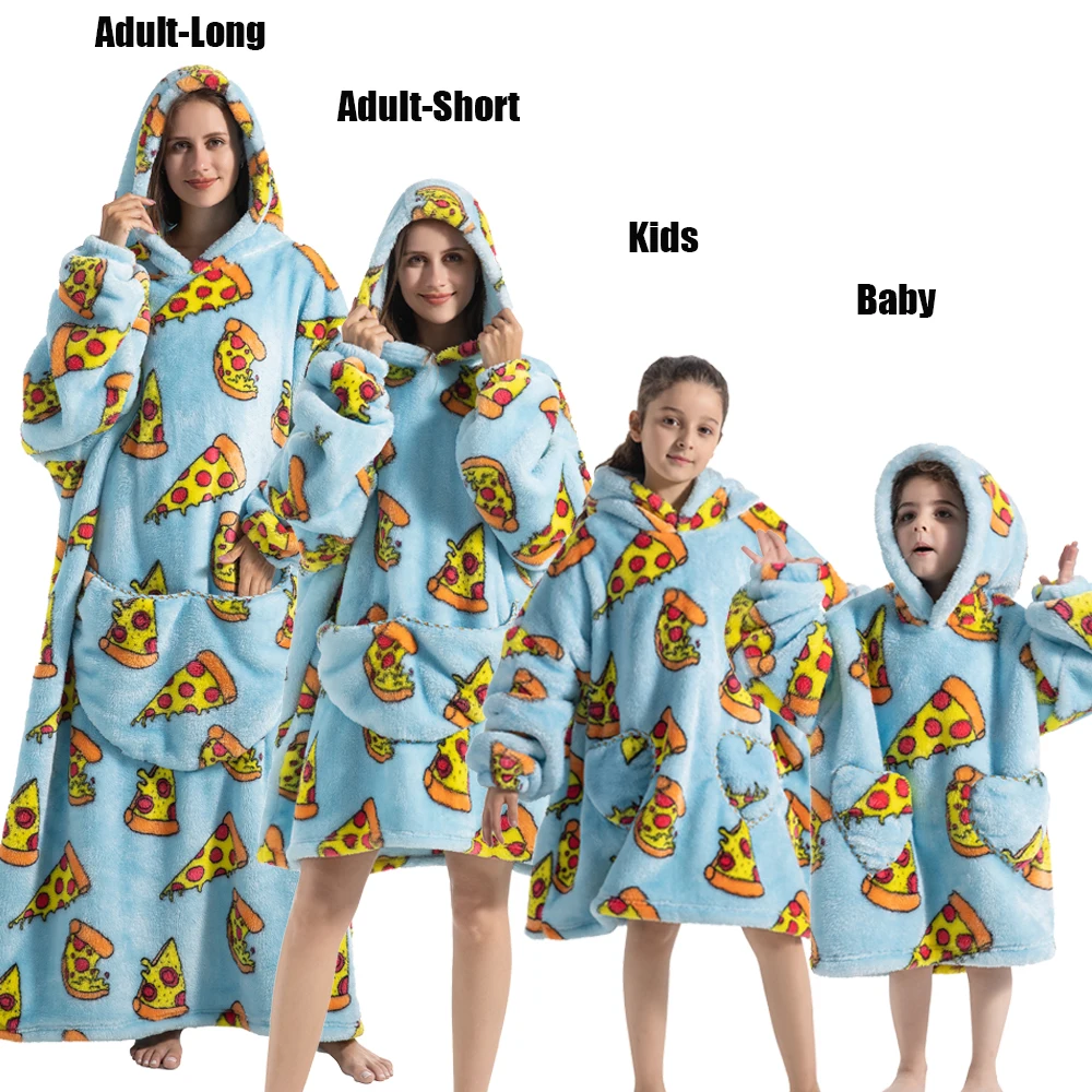 Plush Fleece Family Matching Hoodie Girl Sweatshirt Homewear Men Women Children Thick Pullover Oversize Winter Sherpa Blanket - Image 5