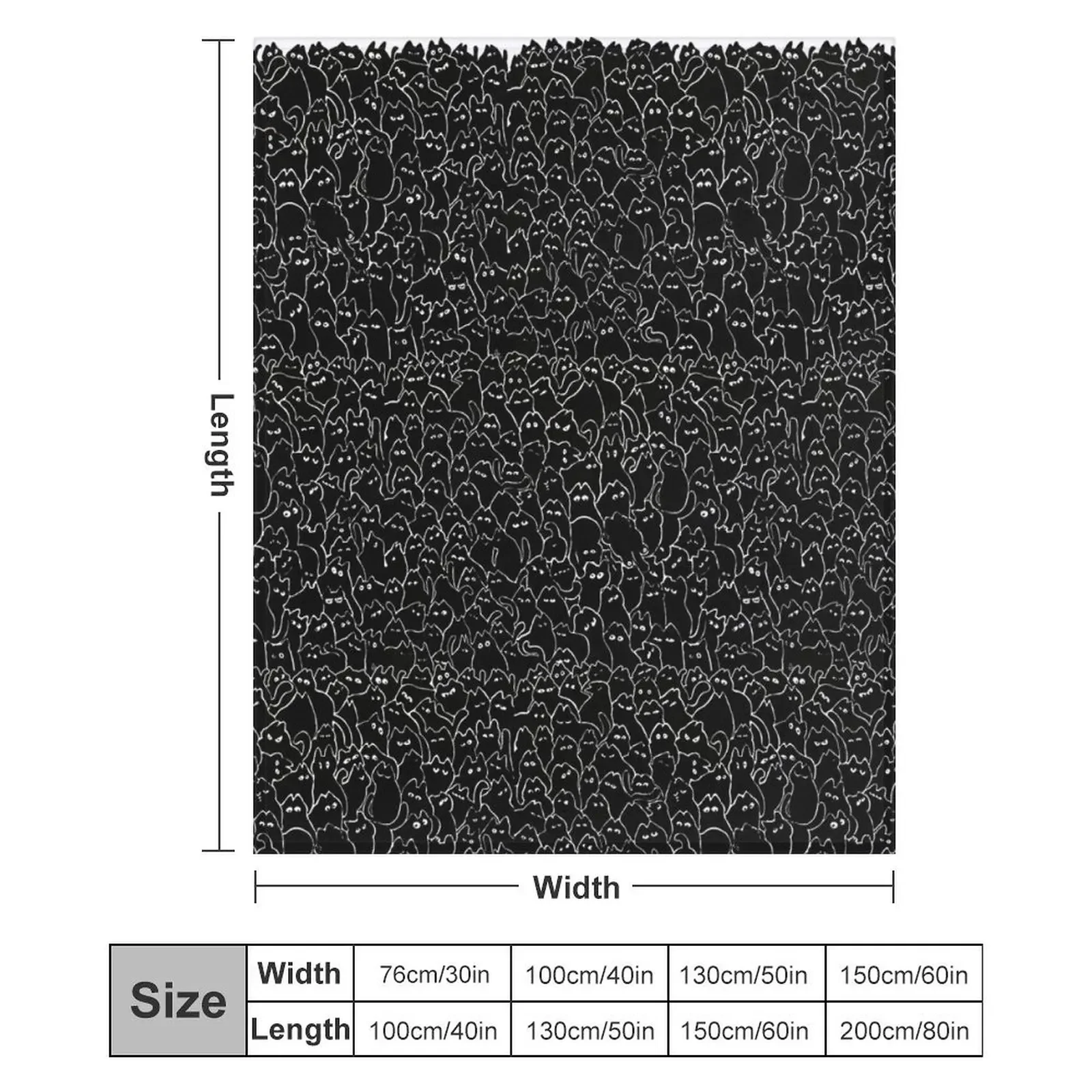 Fat black cats pattern Throw Blanket Flannel Fleece Soft Warm Throw Blanket - Image 6