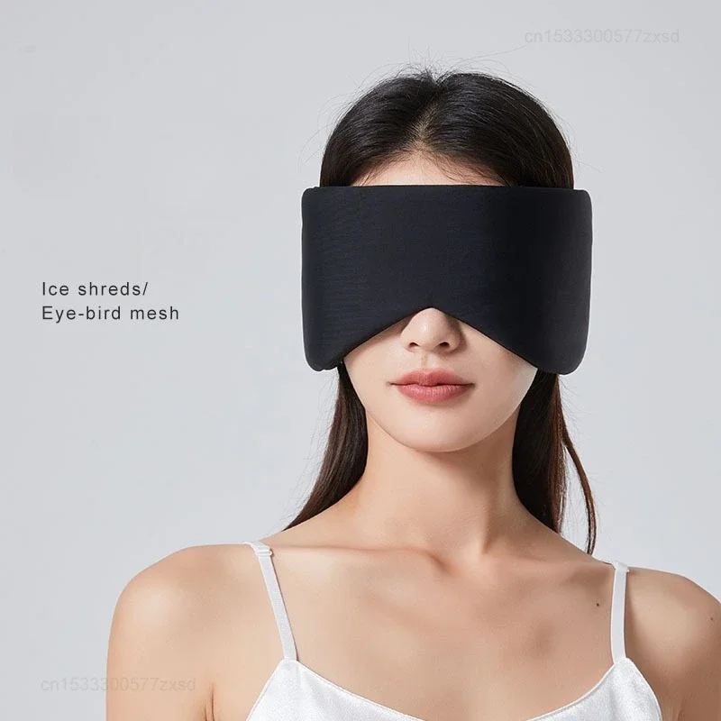 Sleep Eye Mask Sleep Ice Silk Breathable Relieve Fatigue Warm Cool Double-sided Full Coverage Blackout Noise Reduction Eye Mask - Image 6
