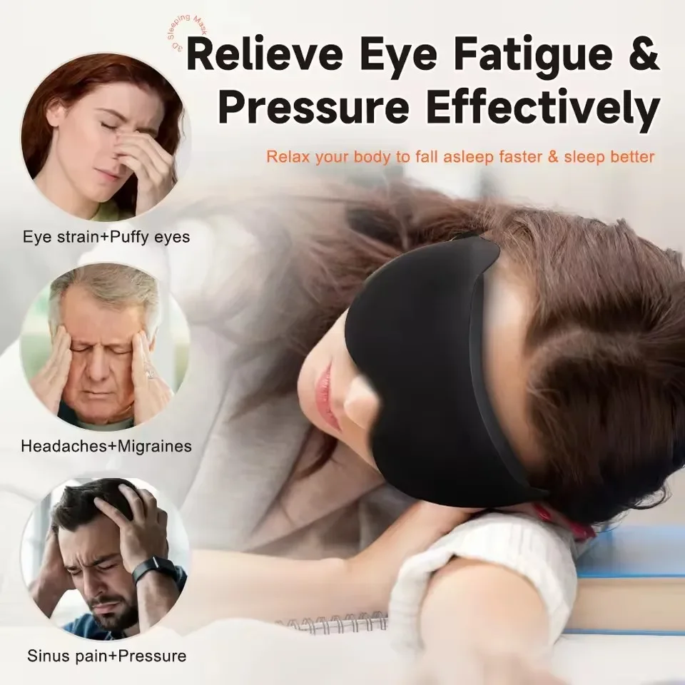 Sleep Eye Mask Weighted for Side Sleeper Men Women 3D Contoured Sleeping Mask No Eye Pressure 100% Blockout Soft Comfortable Eye - Image 3