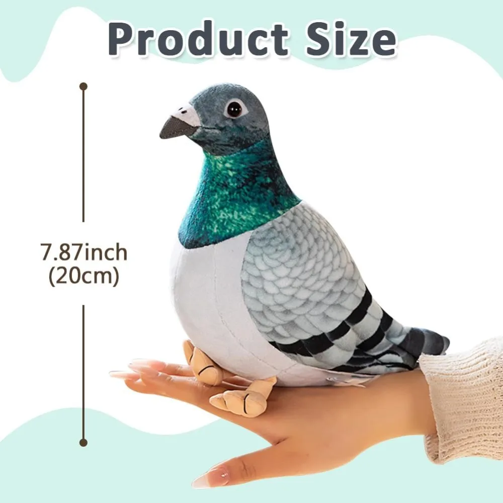 Pigeon Plush Toy Plush Doll Simulation Ornaments Soft and Cute Peace Bird Animal Cute As Gift for Kids - Image 5