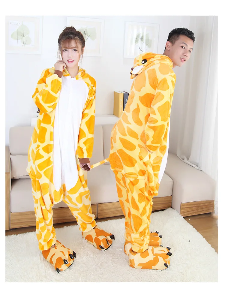 Milk Loong Cartoon Onesie For Women With Zipper Hooded Onesie Homewear Flannel Cartoon Pajamas - Image 9