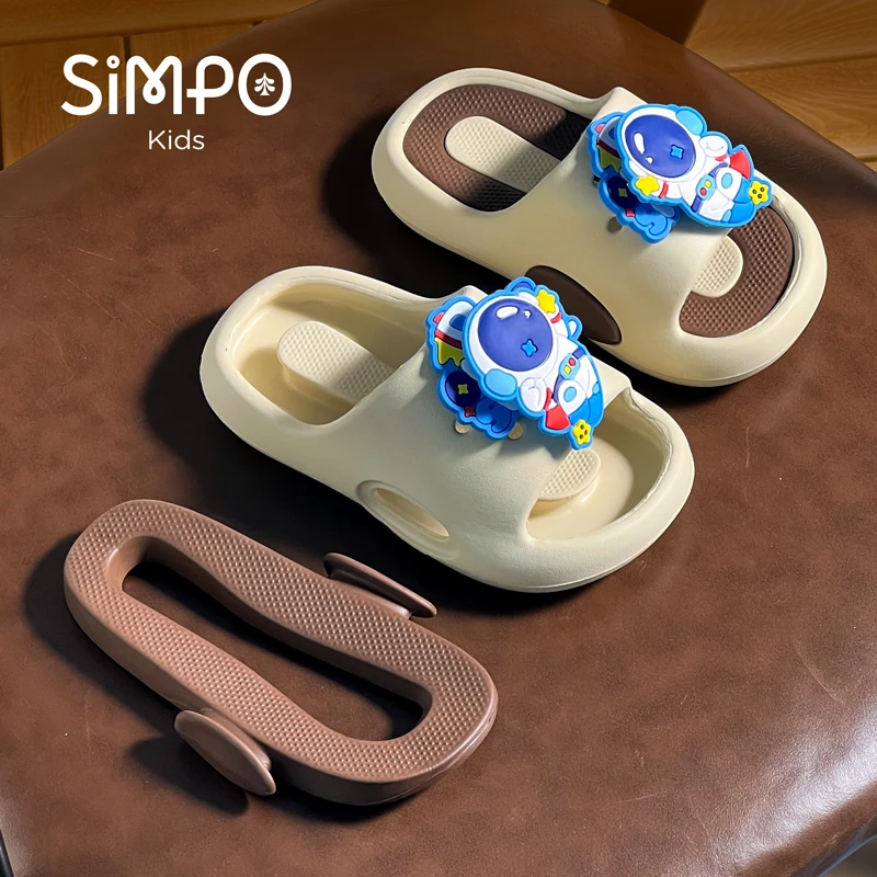 Cute Spaceman Slippers With Rotating Charms Lightweight Thick Sole Breathable Soft Sole Open Toe Slip On Children's Sandals - Image 6