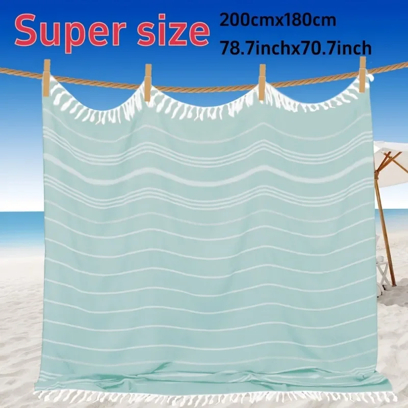 Giant Turkish Towel Extra Large Bohemian Blanket Quick Dry Sand Resistant Soft Thin Compact Adult Outdoor Beach Daily Use Gear - Image 2