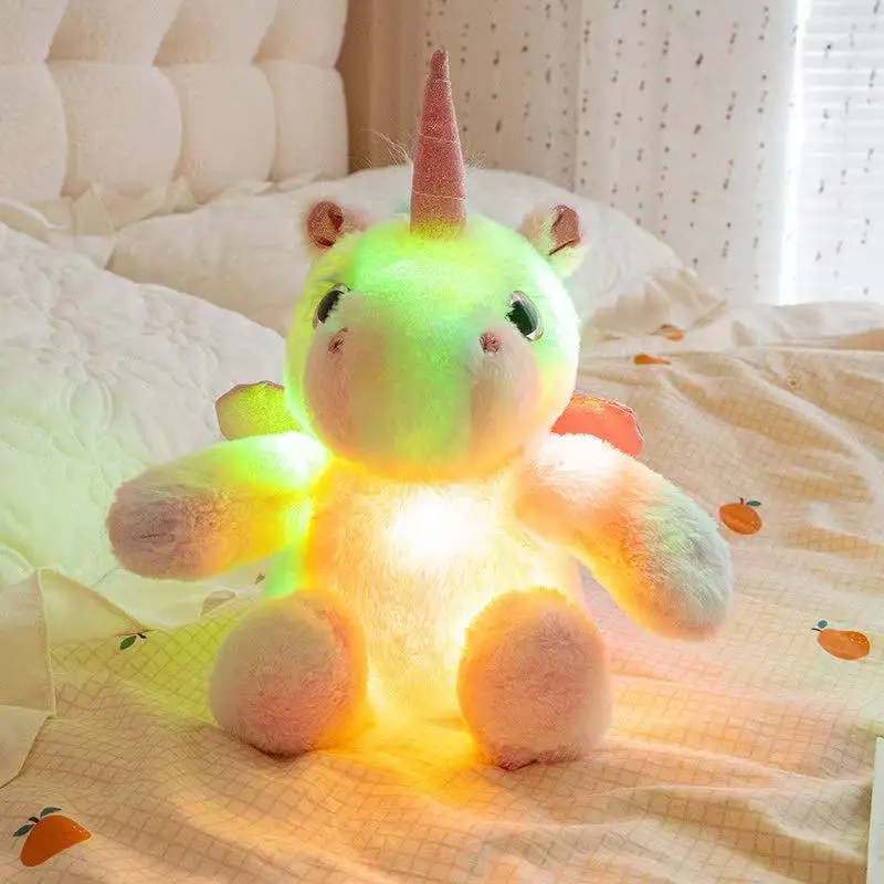 The latest luminous unicorn horse Kawaii plush toy figurine doll cartoon anime cute companion sleeping children gift doll - Image 7