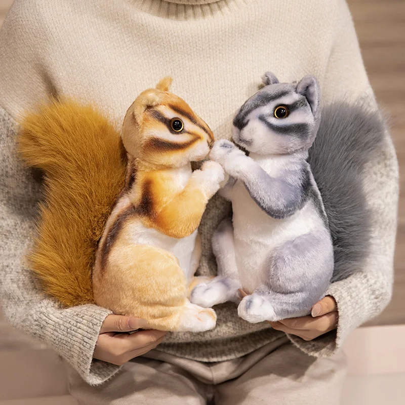 Lovely Plush Squirrel Model Decoration Soft Stuffed Cartoon Animals Dolls Home Decoration For Birthday Gift Squirrel Plushie - Image 6