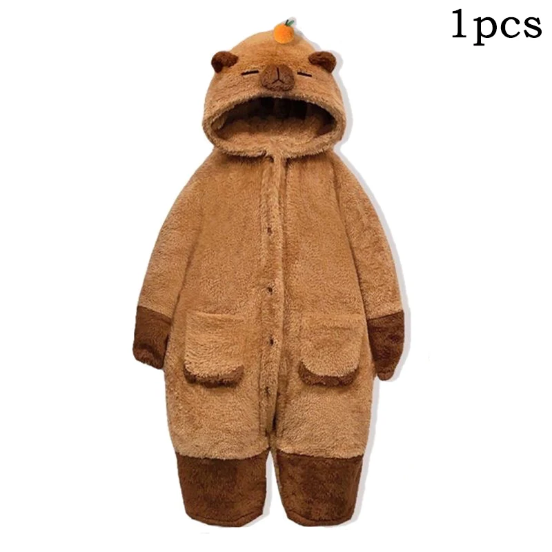 Adult Capybara Robes Onesies Pajamas Cartoon Pyjama Animal Kigurumi Slipper Halloween Cosplay Costumes Warm Sleepwear Jumpsuit - Image 9