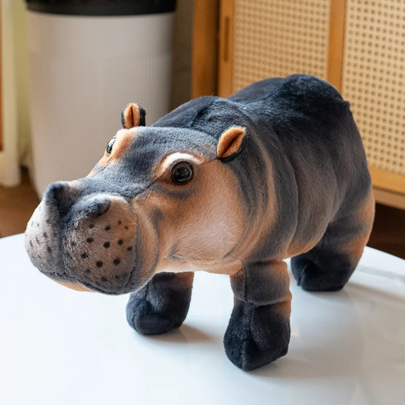 30cm Realistic Looking Stuffed Animal Elephant Hippo Rhino Plushies Soft Toys Zoo Souvenir Plush Toy Boy Birthday Gift - Image 8