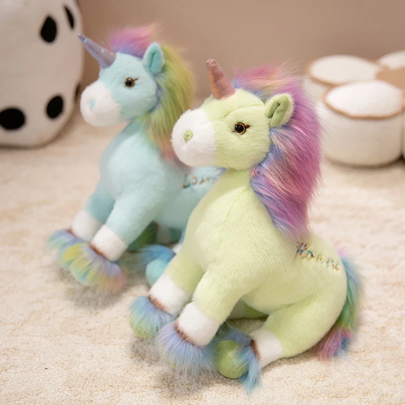 New Dazzling Color Unicorn Plush Toy Cute Stuffed Animals Rainbow Unicorn Plushies Doll Soft Kids Toy for Girls Kawaii Room Deco - Image 4