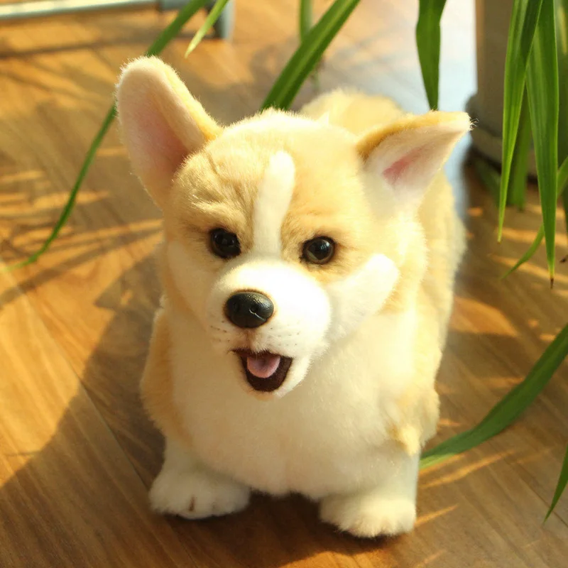 Kawaii Realistic Dog Plush Toy Soft Stuffed Husky/Corgi/Poodle/Tibetan Mastiff Doll Cartoon Birthday Christmas Gift for Children - Image 6