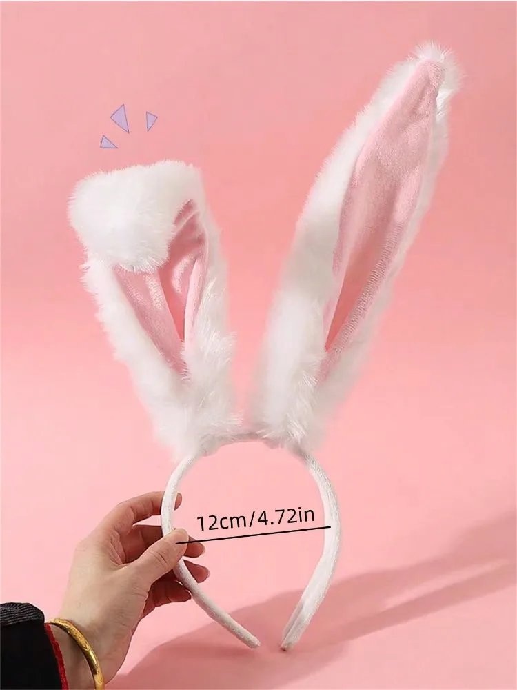 Women's Plush Rabbit Ear Headband | Faux Fur Bunny Costume Accessory - Image 2