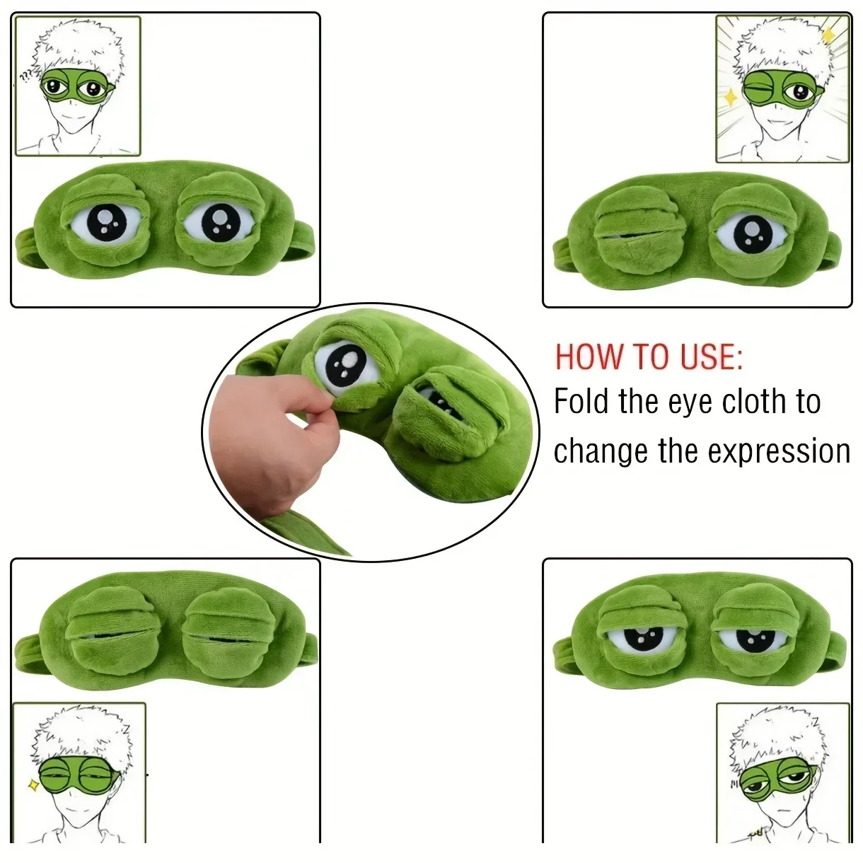 3D Frog Sleep Mask Natural Sleeping Eyeshade Women Men Creative Cartoon Soft Portable Blindfold Travel Office Eyepatch - Image 5