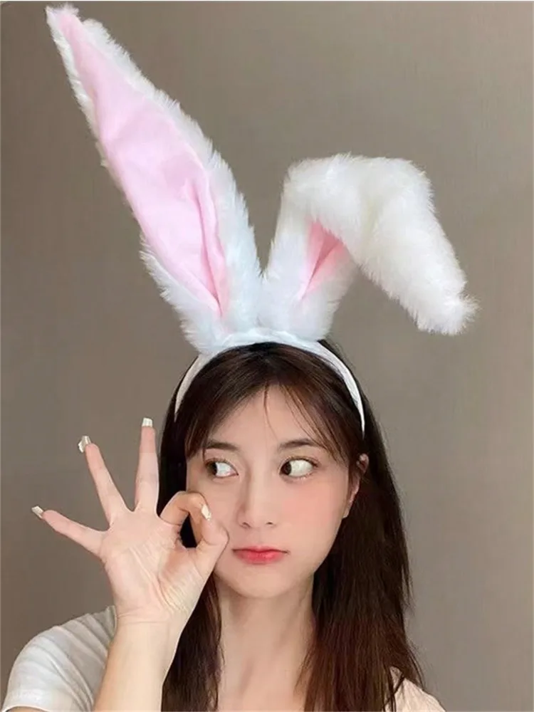 Women's Plush Rabbit Ear Headband | Faux Fur Bunny Costume Accessory - Image 5