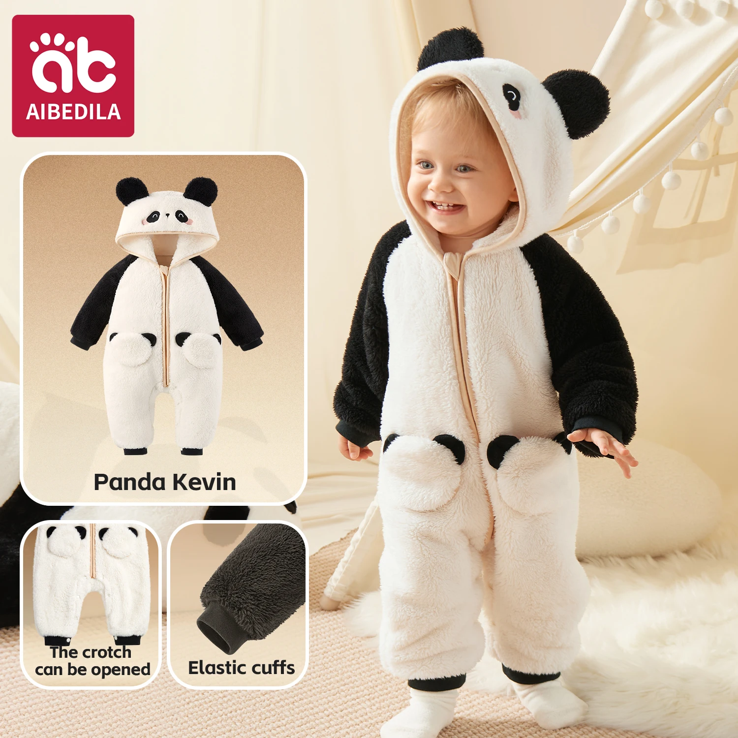 Baby Animal Costume Pajamas - Cute Cartoon Zipper Jumpsuit for Newborn Boys Girls Winter Warm Infant Romper Sleepwear 1-3Y - Image 10