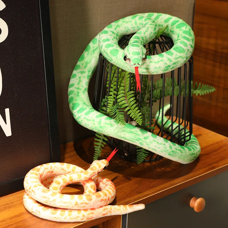 Hot Simulated Long Snakes Plush Toy Giant Lifelike Python Stuffed Snake Plushie Children Boys Funny Birthday Gift Home Decora - Image 3
