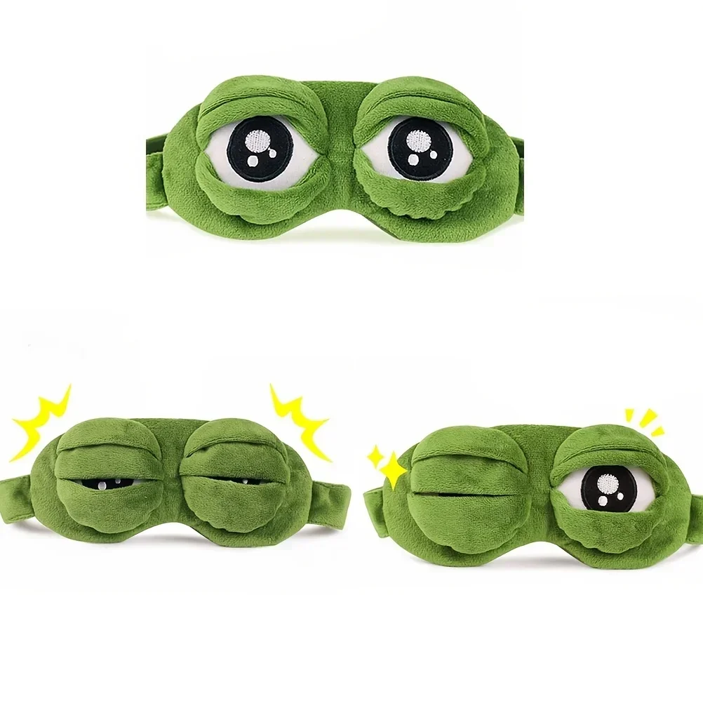3D Frog Sleep Mask Natural Sleeping Eyeshade Women Men Creative Cartoon Soft Portable Blindfold Travel Office Eyepatch - Image 3