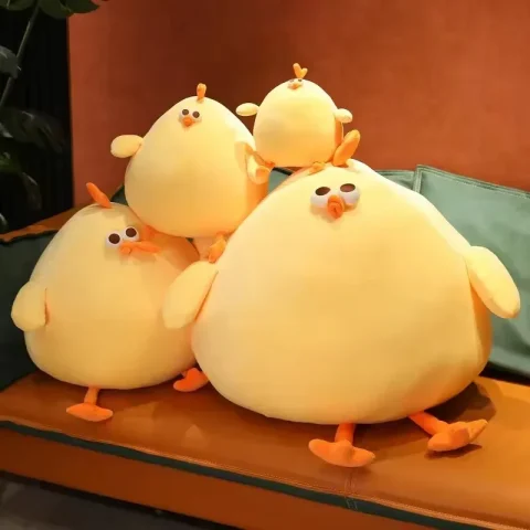 Funny Fat Chicken Plush Toy Pillow – Cute Soft Stuffed Chicken Plushie, Neck Cushion & Gift