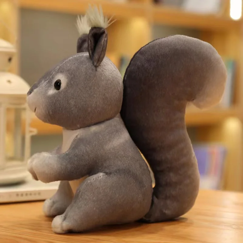 25cm Imitation Cute Squirrel Plush Toys Soft Stuffed Cartoon Animals Dolls Home Decoration For Birthday Gift - Image 4