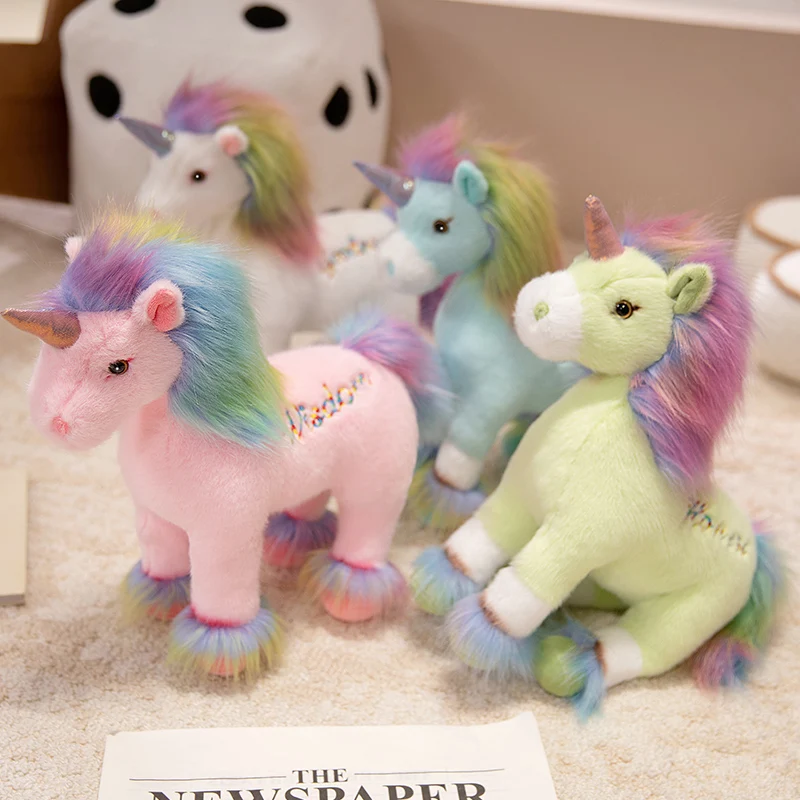 New Dazzling Color Unicorn Plush Toy Cute Stuffed Animals Rainbow Unicorn Plushies Doll Soft Kids Toy for Girls Kawaii Room Deco - Image 6