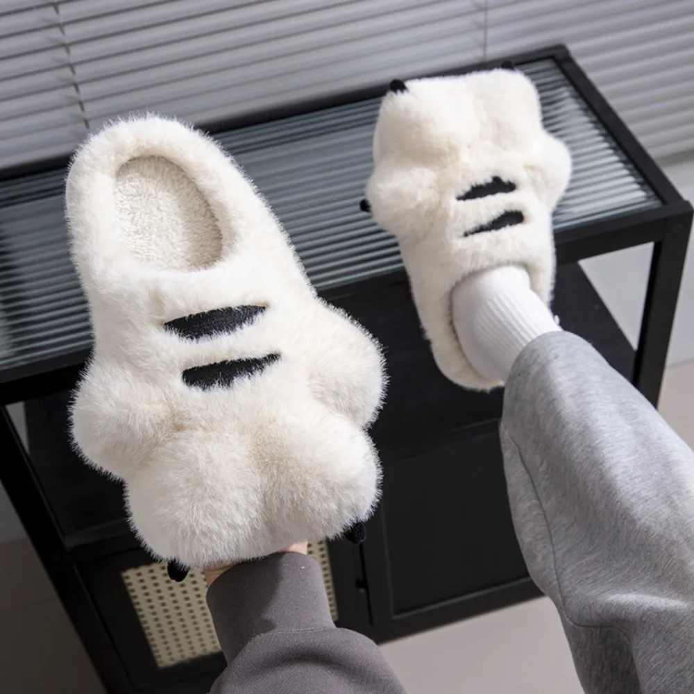 Cartoon Tiger Claw Plush Slippers | Warm Anti-Slip Bear Paw House Shoes - Image 4