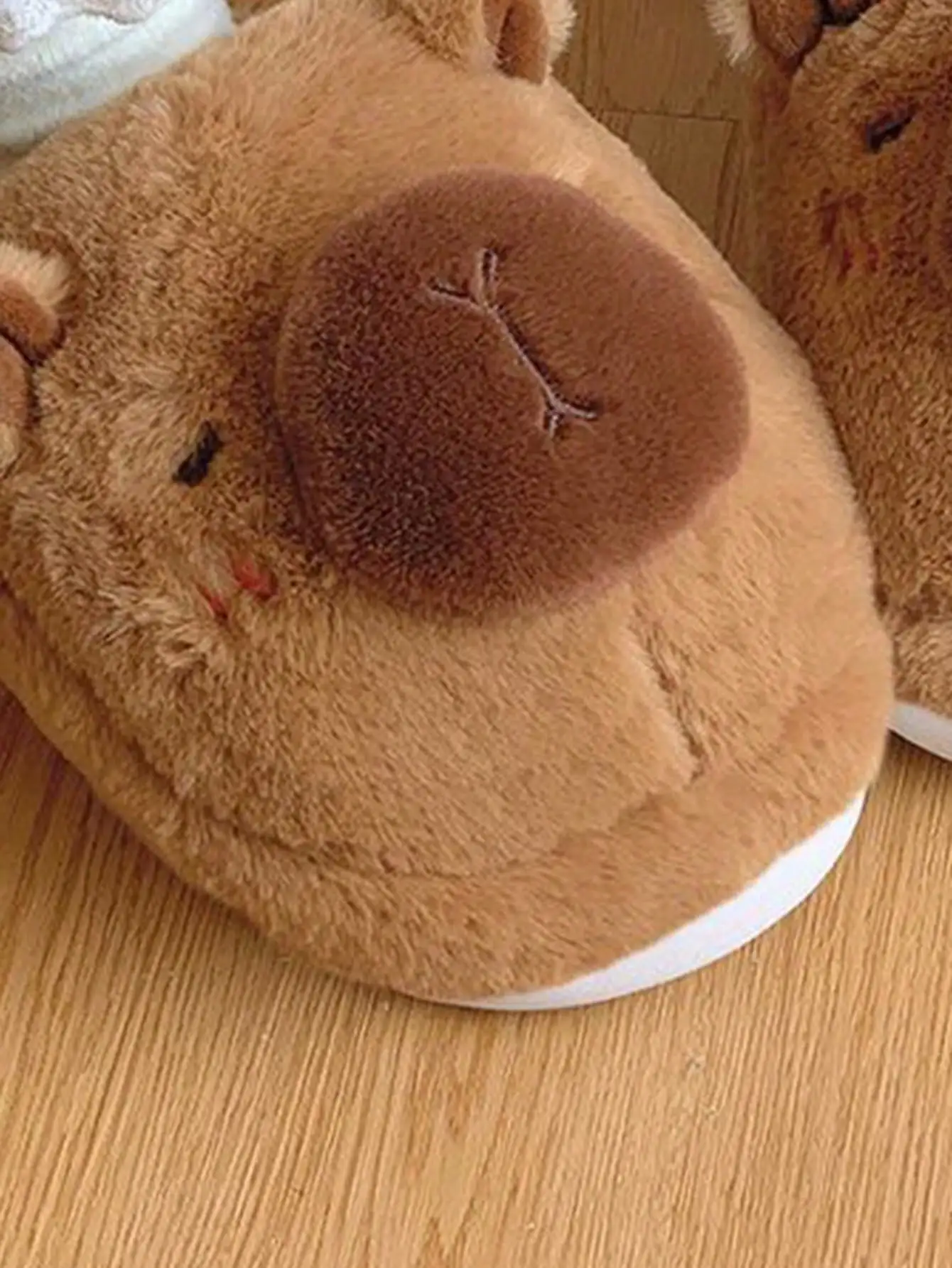 Couple Style Capybara Plush Slippers, Winter Fleece Lined Warm Anti-Slip Soft Sole Home Unisex Indoor Slides - Image 2