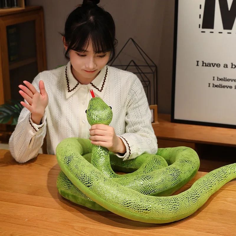 4 Colors Simulation Snakes Plush Toy Giant Long Snake Stuffed Animal Plushie Funny Tricky Friends Halloween Gift - Image 2