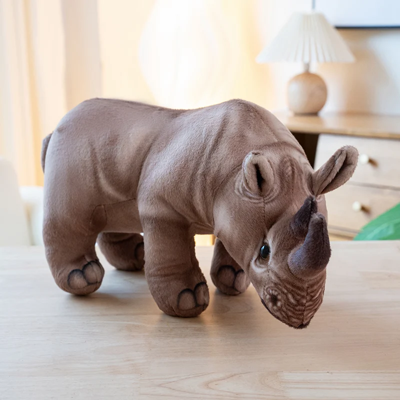 30cm Realistic Looking Stuffed Animal Elephant Hippo Rhino Plushies Soft Toys Zoo Souvenir Plush Toy Boy Birthday Gift - Image 9