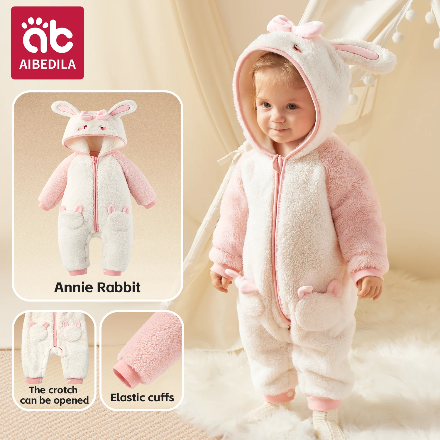 Baby Animal Costume Pajamas - Cute Cartoon Zipper Jumpsuit for Newborn Boys Girls Winter Warm Infant Romper Sleepwear 1-3Y - Image 11