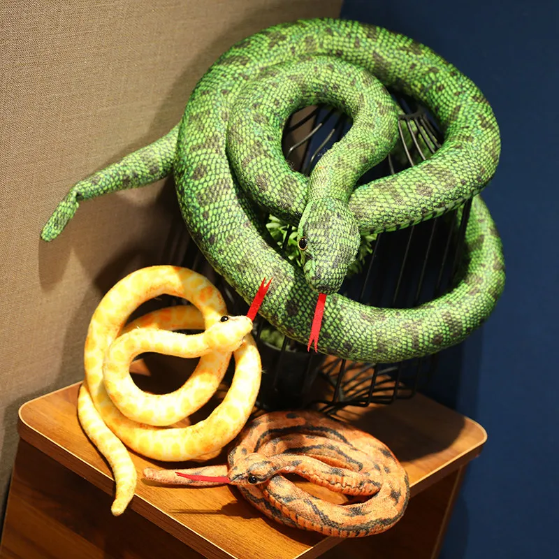 Hot Simulated Long Snakes Plush Toy Giant Lifelike Python Stuffed Snake Plushie Children Boys Funny Birthday Gift Home Decora - Image 4