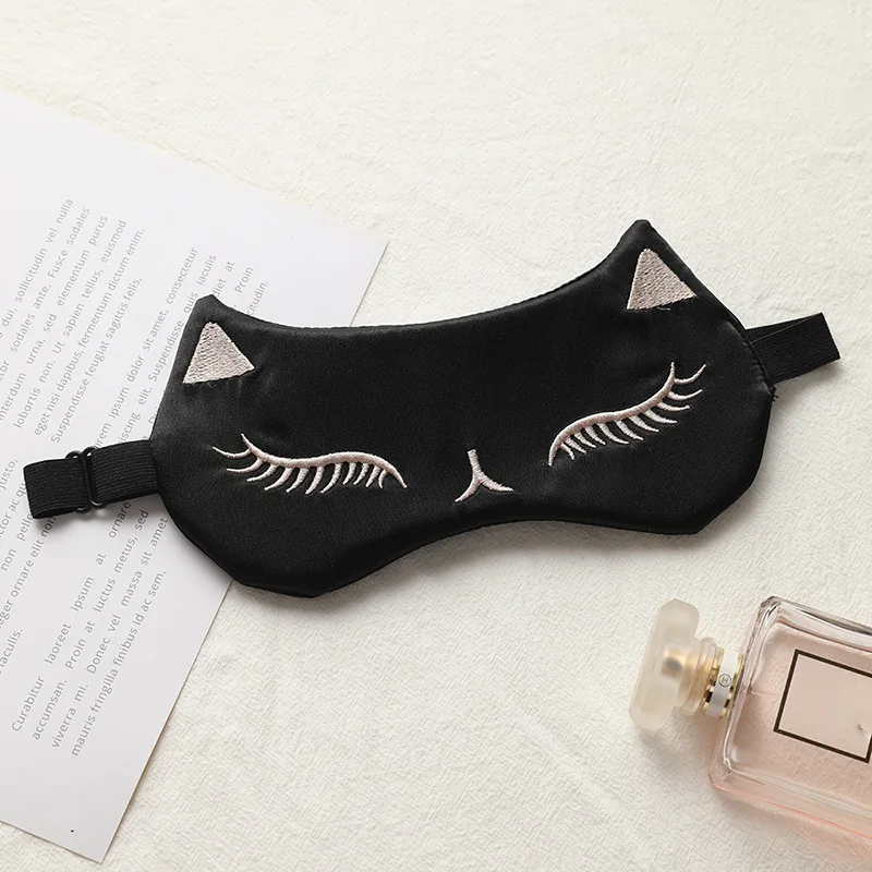 Eye Mask for Sleeping Masks for Night Cute Cat Silk Sleep Eye Cover Patch Travel Eyepatch Nap Shade Blindfold Women Eyeshade - Image 11