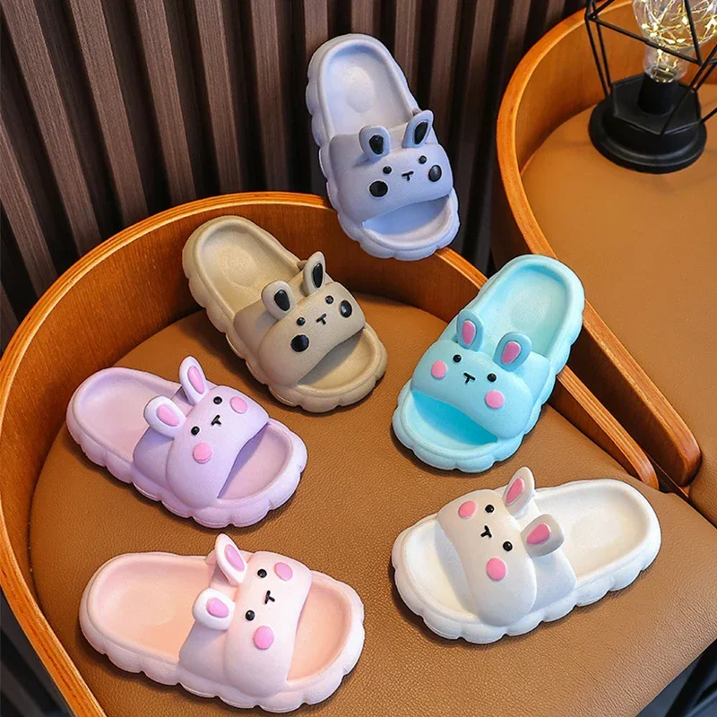 Children's Slippers Kids Summer Girls Cartoon Bunny Non-Slip Soft Soles For Children Indoor Home Boys Toddler Baby Sandals - Image 3