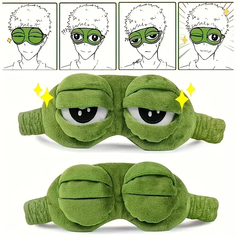 3D Frog Sleep Mask Natural Sleeping Eyeshade Women Men Creative Cartoon Soft Portable Blindfold Travel Office Eyepatch - Image 2