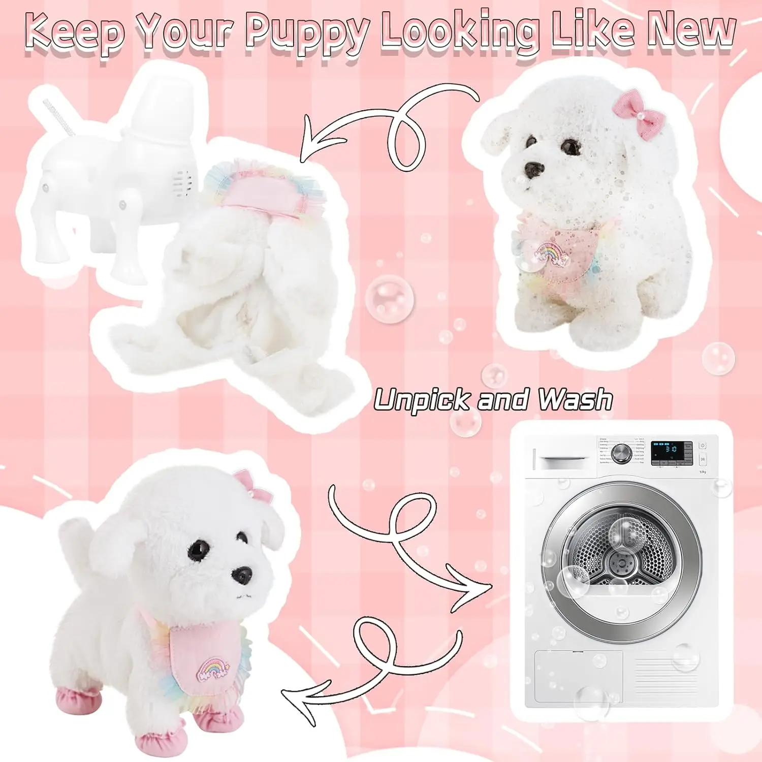 Interactive Stuffed Puppy Toys That Walk&Bark, Walking Dog Toy for Kids with Leash, Remote Control, Girls&Boys Aged 3+ GIFT - Image 5
