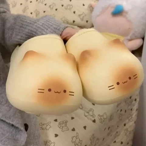 Autumn Winter Non-slip Bottom Cats Paws Cotton Slipper