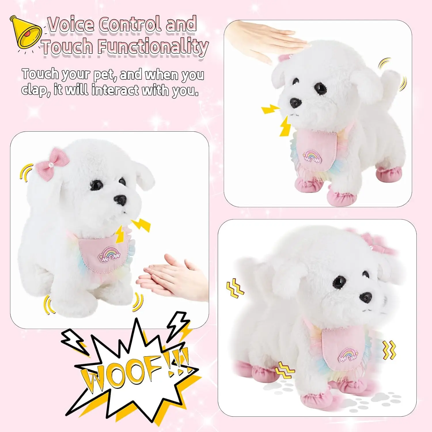 Interactive Stuffed Puppy Toys That Walk&Bark, Walking Dog Toy for Kids with Leash, Remote Control, Girls&Boys Aged 3+ GIFT - Image 2