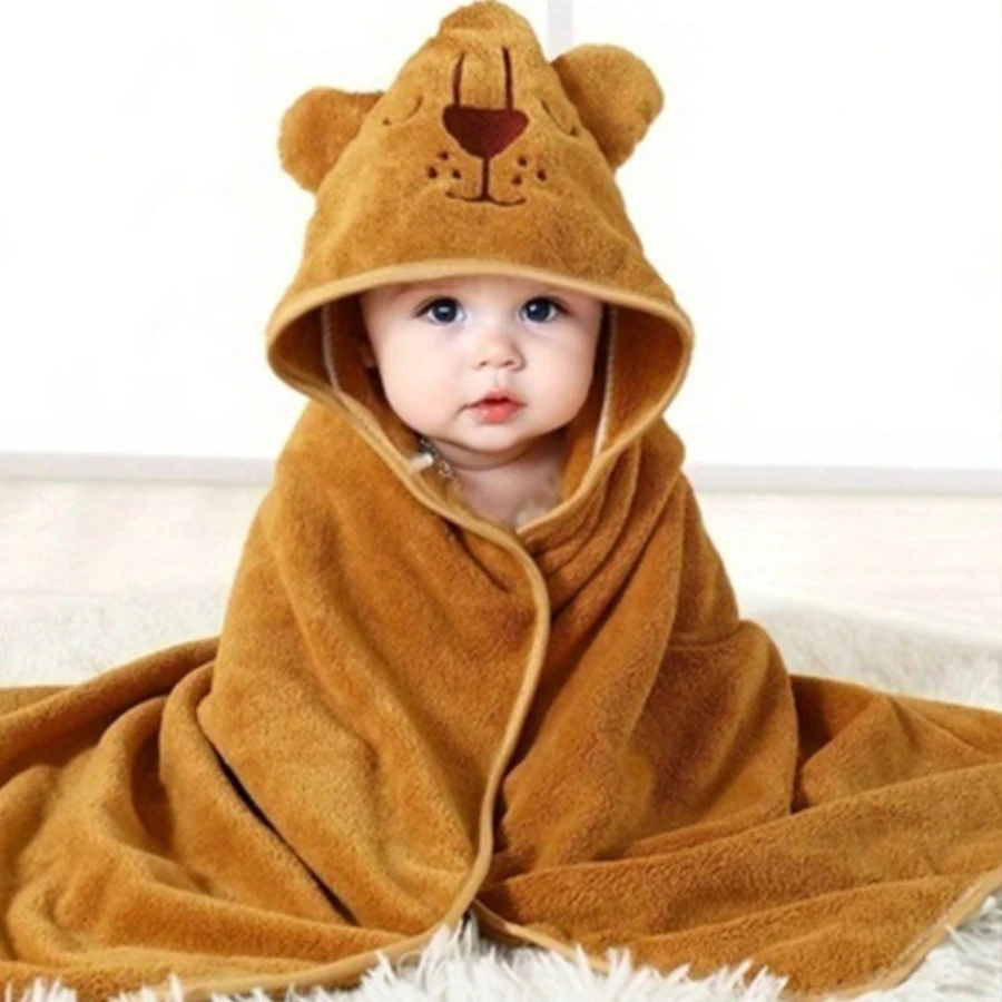 Baby Animal-Shaped Bathrobe, Quick-Absorbing Soft Hooded Bath Towel, Baby Wrap Blanket, Suitable for Bathroom, Beach, and Multiple Bathing Scenarios, a Holiday Gift for Children - Image 7