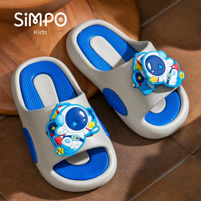Cute Spaceman Slippers With Rotating Charms Lightweight Thick Sole Breathable Soft Sole Open Toe Slip On Children's Sandals - Image 5