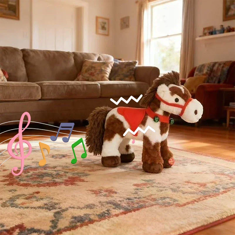 Spotted Electric Plush Horse, Interactive Walking Pony With Sound, Realistic Head Wagging & Tail Movement, Adorable Soft Plushie - Image 4
