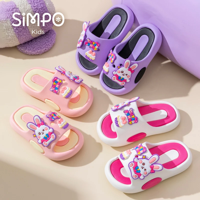 Cute Bunny Children's Home Slippers Girls' Summer Footwear Beach Sandals For Kids Thick Sole Soft Non-slip Home Bathroom Shoes - Image 5