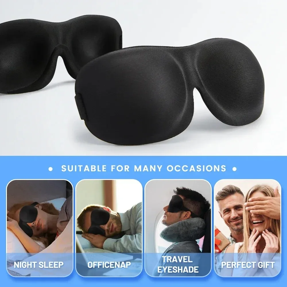 3D Sleep Mask Blindfold Sleeping Aid Soft Memory Foam Eye mask for Sleeping Travel Blockout Light Slaapmasker Eye Cover - Image 6
