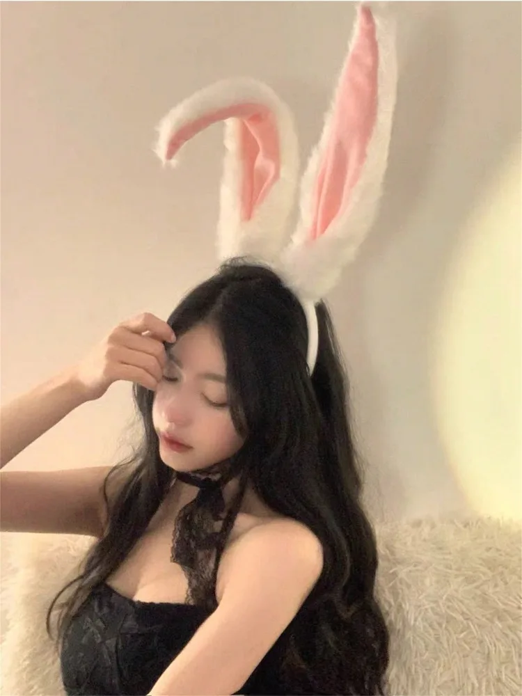 Women's Plush Rabbit Ear Headband | Faux Fur Bunny Costume Accessory - Image 4
