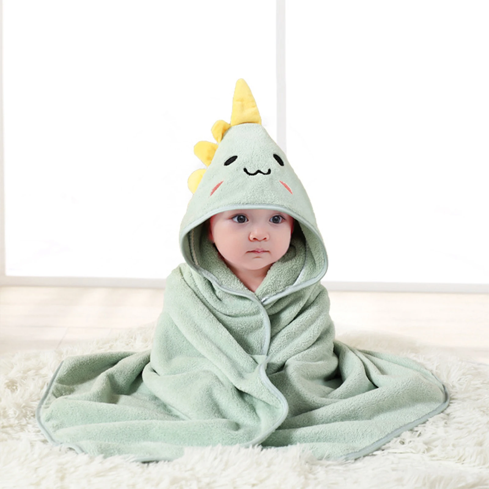 Baby Animal-Shaped Bathrobe, Quick-Absorbing Soft Hooded Bath Towel, Baby Wrap Blanket, Suitable for Bathroom, Beach, and Multiple Bathing Scenarios, a Holiday Gift for Children - Image 9