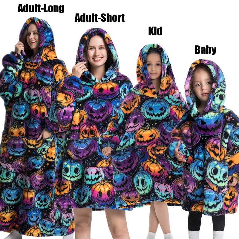 Plush Fleece Family Matching Hoodie Girl Sweatshirt Homewear Men Women Children Thick Pullover Oversize Winter Sherpa Blanket - Image 4