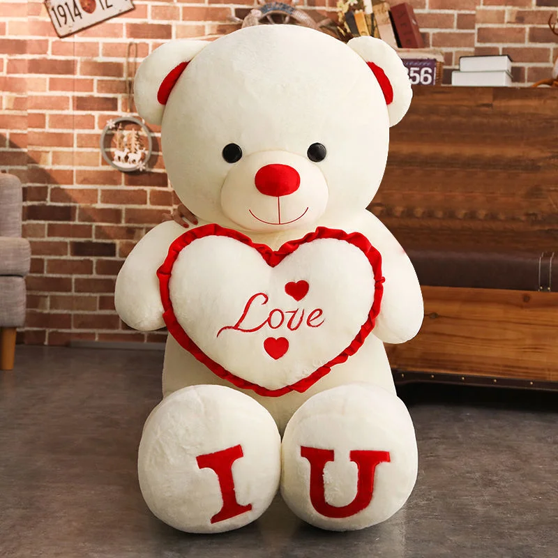 100cm Big I LOVE YOU Bear Plush Toy Lovely Huge Stuffed Soft Bear Doll Lover Bear Kids Toy Birthday Gift For Girlfriends - Image 5