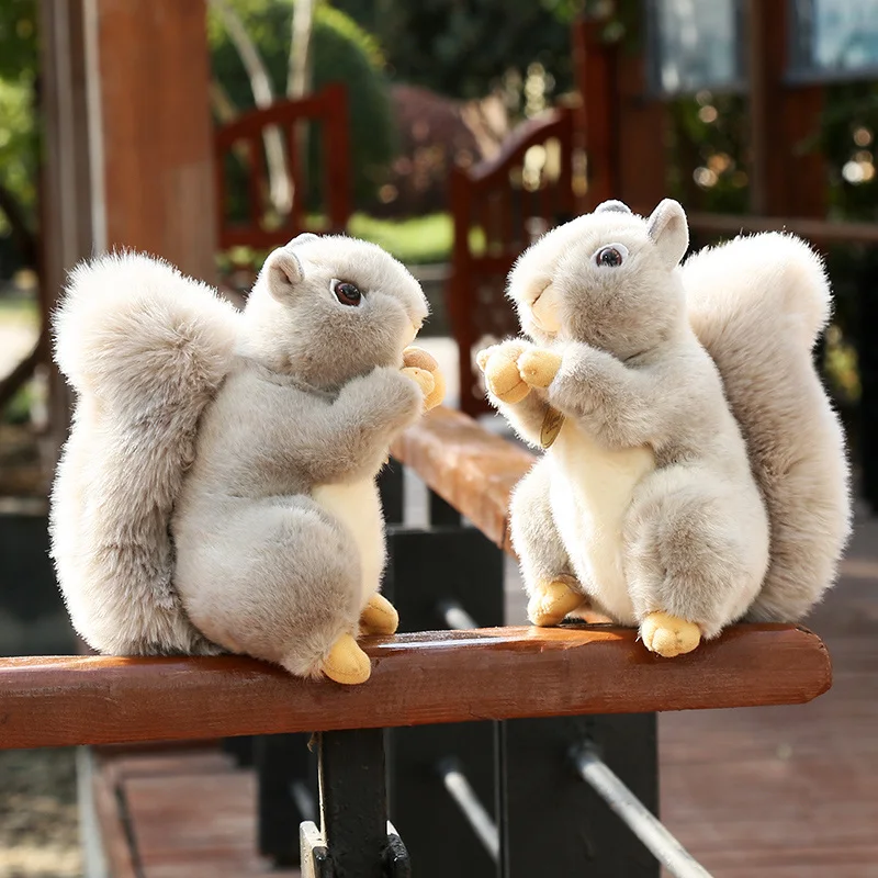 Lovely Plush Squirrel Model Decoration Soft Stuffed Cartoon Animals Dolls Home Decoration For Birthday Gift Squirrel Plushie