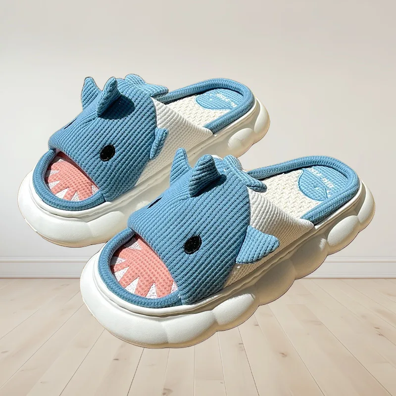 Home Linen Slipper for Women Cute Bunny Clouds Flip Flops Female Design Cozy Shoes Slides Four Season Platform Couples Sandals - Image 8