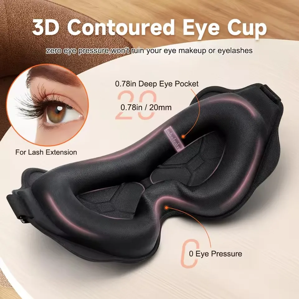 Sleep Eye Mask Weighted for Side Sleeper Men Women 3D Contoured Sleeping Mask No Eye Pressure 100% Blockout Soft Comfortable Eye - Image 4